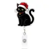 Porta-Crachá Retrátil Animal de Desenho Animado de Natal Porta-Cartão Giratório Puxável Porta-Cartão de Estudante para Escritório