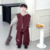 Conjunto de Ropa de Primavera para Niños 2026 Nuevo Estilo Infantil Primavera y Otoño Estilo Coreano Guapo Bebé Casual Sudadera Chaleco Conjunto de Tres Piezas