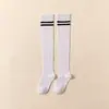 Meias Longas Color Block Acima do Joelho, Meias Simples e Versáteis para Panturrilha, Elásticas e Modeladoras, Meias Acima do Joelho para Outono e Inverno, Macias