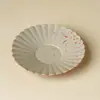 Base de Chaleira de Cerâmica Vermelha Firestone Fabricada na Fábrica, Design Pintado à Mão de Glicínias e Carpas, Bandeja para Chá Seco, Bandeja para Petiscos de Chá, Conjunto de Chá Kung Fu