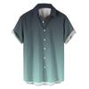 Comércio exterior AliExpress Amazon Nova estampada contraste cor solta camisa de verão camisa manga curta casual masculina