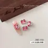 Adornos para uñas K9 rojo-rosado, sin base, de ángulo recto, multifacéticos, ultra brillantes, strass grandes hechos a mano con forma de huevo de paloma, bolitas de strass para uñas, accesorios decorativos