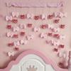Cortina de porta de laço de urso de morango fofo decoração para casa decoração pendurada cortina de porta de quarto infantil cortina de porta de quarto cortina de pingente de vento