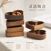 Bandeja de frutas en forma de corazón de madera maciza, caja de dulces, bandeja para almacenar nueces, bandeja apilable creativa de estilo japonés para frutas secas, forma de corazón de madera de nogal