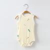 Macacão de Verão para Bebê Macacão Triângulo Fino Roupa para Engatinhar para Meninos e Meninas Regata Sem Mangas Macacão de Uma Peça em Fibra de Bambu