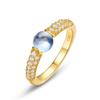 Anillo de plata esterlina S925 de cristal de color transfronterizo para mujer, ligero, lujoso, exquisito, de alto sentido, industria pesada, fabricantes de anillos para el dedo índice, al por mayor