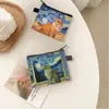 Nuevo Monedero de Gato Van Gogh Mini Bolsa de Almacenamiento Infantil Cartera Pequeña Cuadrada Bolsa Pequeña Linda para Niños
