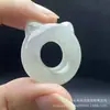 Colgante de Joyería para Orejas de Jade Verde Natural de Tianshan de Xinjiang, Colgante de Jade Lindo con Forma de Gato para Niñas, En Stock