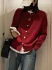 Outono Inverno Bordado Gato Gola Redonda Macio Confortável Blusa Suéter Estilo Coreano Tricô Roupa Exterior Preto Tamanho Único Damasco
