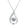 Nuevo Collar de Cadena Recta de Moissanita para Mujer, Colgante de Gota de Agua, Joyería de Cadena para Clavícula, Diamantes de Moissanita al por Mayor de Fábrica en Stock