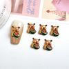 DIY cola cremosa cartoon superfície brilhante pele de capivara joia para unha acessórios de resina patch para capa de celular geladeira