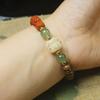 Cuentas de Ábaco de Sándalo Verde con Pulseras de Rudraksha, Flores de Madera, Pulseras de Estilo Chino, Joyería para Hombre y Mujer, Cuentas Budistas, Cuentas de Rosario