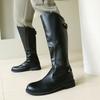 Outono e Inverno Novos Botas de Cavaleiro de Cano Alto Masculinas Tamanho Grande Botas de Couro Botas Equestres