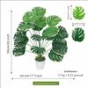 Monstera Artificial 18 Folhas Monstera Pavão Palmeira Banyan Bonsai Verde para Interior Decoração Alta Simulação
