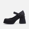 Tacones Altos para Mujer Tacón Grueso Mibai Zapatos Mary Jane Plataforma de Suela Gruesa Cabeza Redonda Zapatos Pequeños de Cuero JK Lori Japoneses