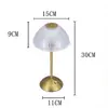 Luz de noche LED transfronteriza, decoración de dormitorio de ambiente de alta gama, lámpara de mesita de noche recargable en forma de hongo para escritorio, color dorado
