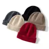 Gorro de Cachemira para Otoño e Invierno, Gorro de Punto Cálido de Color Sólido con Parte Superior Redonda Retro, Gorro de Punto Plano Resistente al Frío y al Viento para Exteriores, Gorro para Clima Frío