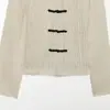 Ropa de mujer transfronteriza al por mayor 2026 verano nuevo estilo cuello alto con lazo en la cintura ajuste ceñido manga larga camisa a rayas top versátil