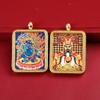 Colgante de caja de gabu thangka tridimensional de cinco años con ocho dragones guardianes de doble cara pintados a mano en oro.
