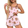 Europa Transfronteiriça temu Comércio Exterior 2026 Verão Seda de Leite Alça Espaguete Pijama Feminino Roupa de Casa Venda Direta da Fábrica Atacado