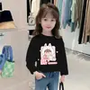 H2039# Camiseta de manga larga para niños y niñas, primavera y otoño, nuevo estilo occidental, fina para otoño, camiseta casual para usar debajo