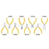 Juego de 8 piezas amarillo de 4.5 pulgadas en stock pinzas para alambre mango amarillo joyería hecha a mano diy pinzas de punta