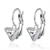 Suministro directo transfronterizo aretes de acero inoxidable con incrustaciones de diamantes para mujer, aretes de flor y moño de moda, accesorios para orejas sin perforación, joyería de lujo ligero