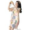 Camisón de verano para mujer, de manga corta y largo medio, informal, con dibujos animados, talla grande, ropa de casa para mujer, novedad de 2025