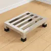 Estante Cuadrado para Flores de Acero Inoxidable Sin Instalación Estante de Almacenamiento de Carga Simple para Refrigerador y Pecera Estante de Almacenamiento Integrado Soldado de Pie