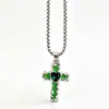 Gótico Nuevo Transfronterizo Estilo Europeo y Americano Personalizado Diamante Tachonado Esmalte Cruz Collar Hip-Hop Nicho Versátil Colgante Joyería Tendencia