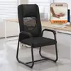 Silla de computadora, silla para oficina en casa, cómoda para sentarse a largo plazo, silla curva para reuniones de personal, silla de mahjong, silla para estudiante de dormitorio con respaldo