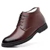 Zapatos de Hombre 2025 Invierno Terciopelo Cálidos Zapatos de Piel Negocios Casual Hombre Escuela Secundaria Papá Mayor Formal Zapatos de Algodón y Piel