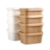 Lonchera Desechable de Papel Kraft, Caja Biodegradable para Llevar Comida Ligera, Tazón Grueso para Ensalada de Frutas, Tazón de Papel Rectangular