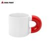 Caneca Cerâmica Colorida Fat Cup Caneca Criativa Camada em Branco Caneca de Café Transferência Térmica Presente Caneca Cerâmica