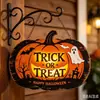 Novo produto transfronteiriço: placa de porta de madeira plana para Halloween, decoração de parede criativa, placa decorativa de feriado, atacado do fabricante