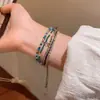 Pulsera de perlas de alta gama para mujer, nueva pulsera de cuentas de obsidiana antigua china, pulsera de cristal, joyería al por mayor