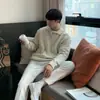 Suéter masculino de malha solta e confortável, novo e moderno Dongdaemun Coreia do Sul, gola polo de grife para homens