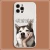 Funda para teléfono móvil 14promax de pareja husky Chin Apple 15promax transparente 12 suave resistente a caídas