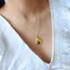Colgante Buda Sonriente de Oro Arena Vietnamita Blanco Joyería Pura Collar para Mujer Collar de Boda Joyería de Boda Artículo Artesanal para Madre