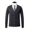 Suéter Casual Masculino Gola V Pulôver Roupa de Pai Outono e Inverno Masculino Tamanho Grande Tricô Masculino Jovem Pronto para Venda