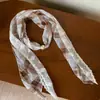 Estilo Coreano Nuevo Llegada Tela de Lunares Blanco Crudo Bufanda de Seda Bordada para Mujer Sentido de Diseño de Nicho Bufanda para el Cuello Estilo Pastoral Accesorio Versátil