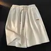 Pantalones cortos atléticos de verano para hombre, finos, fluidos, de seda helada, transpirables, corte holgado, de cinco puntos, estilo americano de moda, pantalones cortos casuales