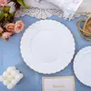 Prato Descartável de Renda Bege 10,25 polegadas Prato de Renda com Borda Dourada Rosa Prato de Jantar Prato para Bife Ocidental Prato Transfronteiriço