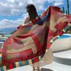 Lago Salado Chaka Noroeste Grande Turismo Estilo Étnico Bufanda Bufanda Nueva de Verano para Mujer Playa Marina Chal Protector Solar Delgado