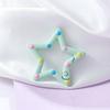 Estrella de Cinco Puntas Goteo de Aceite Metal DIY Accesorios de Joyería Hechos a Mano Hebilla de Resorte Colgante Anillo Conector Pintura Colorido Tramo