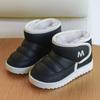 Botas de Neve Infantis Inverno Masculino e Feminino Bebê Crianças Velcro Cor Pura Simples Veludo Espessado Impermeável Sapatos de Algodão
