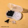 Set de Bastoncillos de Silicona Transparentes de 2 Compartimentos con Tapones para los Oídos Accesorios para Joyería DIY Cuidado de Perforaciones en las Orejas Tachuelas de Plástico Caja de Bastoncillos para los Oídos
