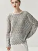 Suéter de Cachemira para Mujer con Diseño de Pétalo Calado, Tejido Fino de Moda para Capa Interior de Primavera y Otoño