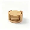Conjunto de porta-copos de bambu com suporte, porta-copos antiquemaduras e antiderrapantes, conjunto de 4 peças, adequado para decoração de cozinha doméstica e mesa de jantar, pode ser enviado em nome de terceiros