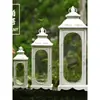 Suporte de Vela Ornamento Lâmpada à Prova de Vento Gaiola de Vela Ghee Estilo Europeu Cúpula de Lanterna Arte em Ferro Vidro Decorações de Corredor de Casamento